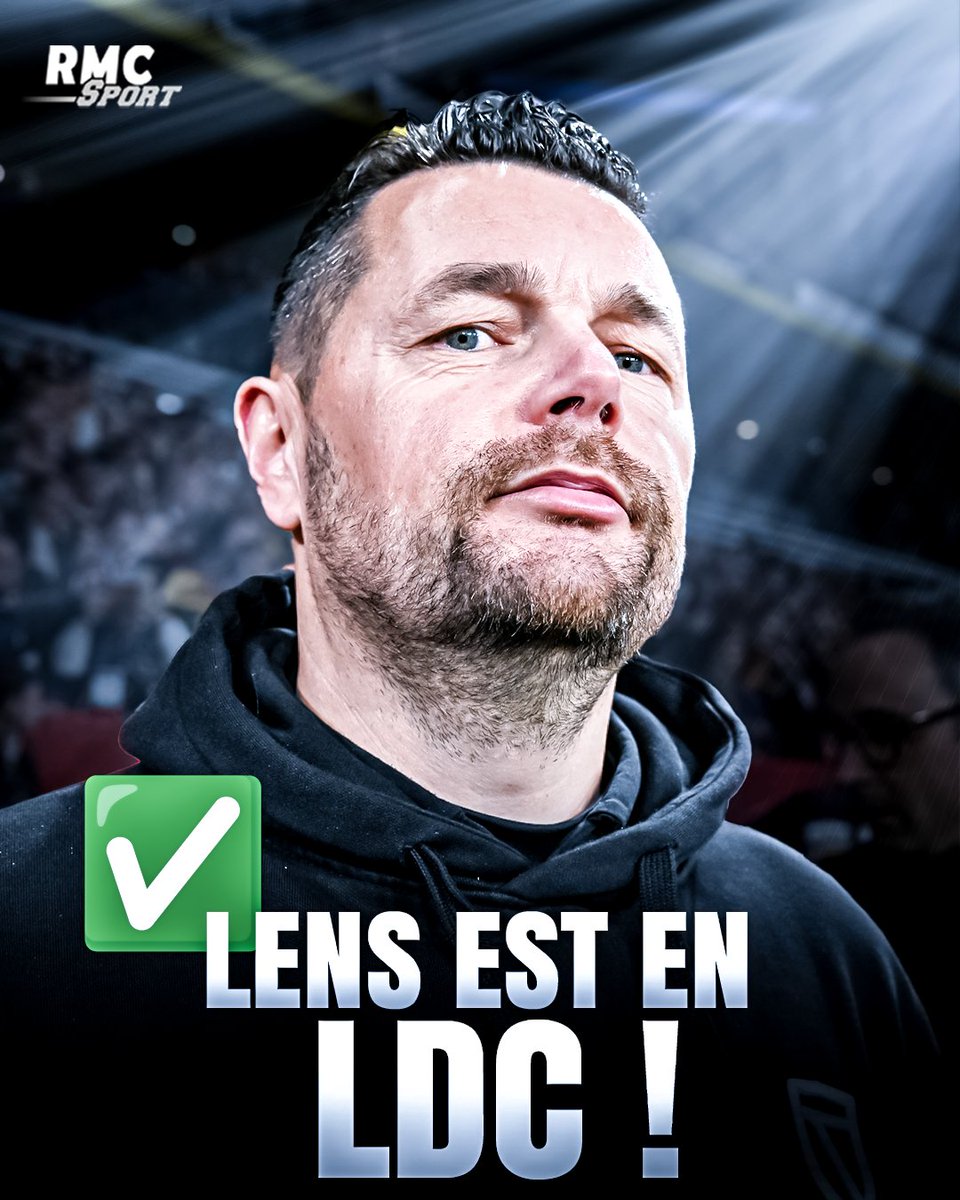 RMCsport's tweet photo. ✅ OFFICIEL : Le Lens de Pierre Sage est en ligue des Champions !

👏 Quelle saison des Sang et Or ! https://t.co/3j9VtOy4aJ