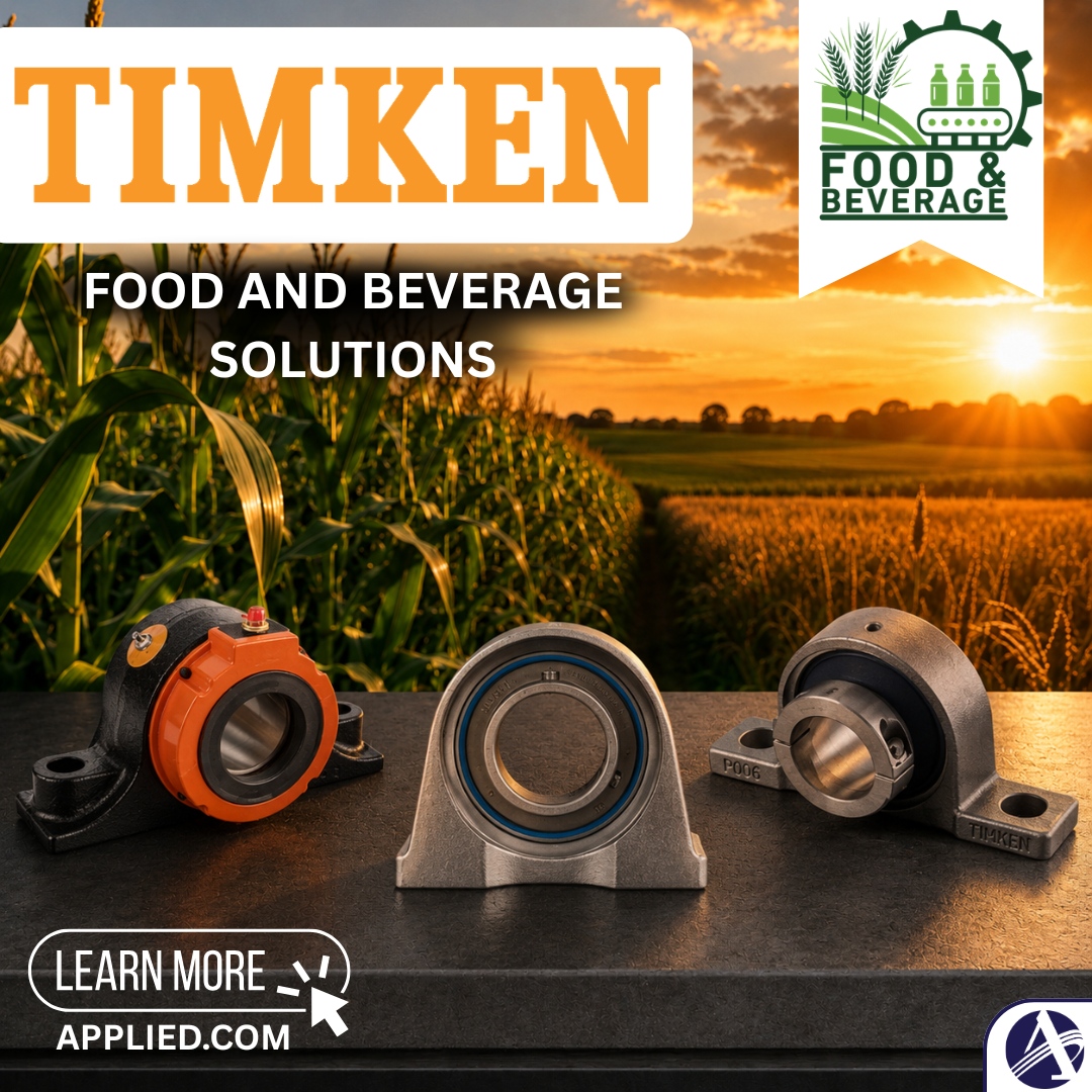 Applied_Ind's tweet photo. @Timken helps keep food &amp; beverage processes moving with reliable, high-performance bearing solutions built for demanding environments. #SupplierOfTheMonth #FoodAndBeverage #Timken #Manufacturing #IndustrialServices #IndustrialProducts #AppliedOnline https://t.co/Mw6Mt4zbqk