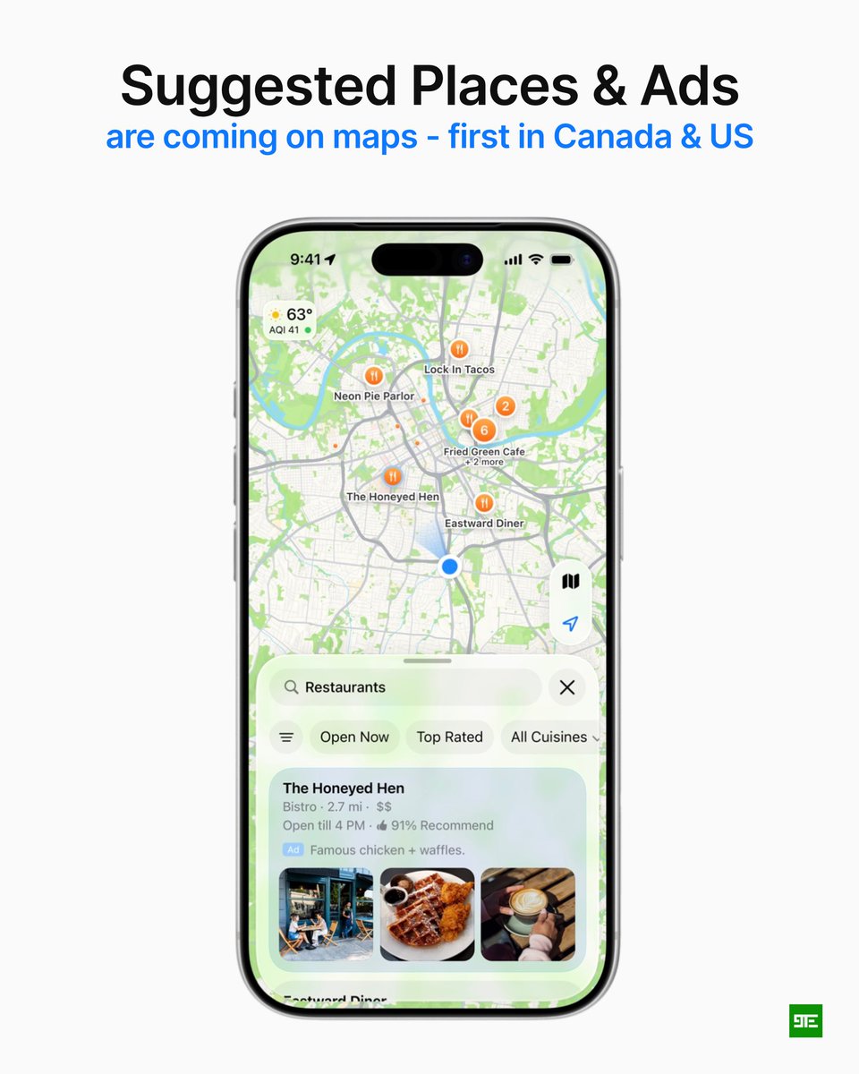 9techeleven's tweet photo. iOS 26.5 arrives next week. Apple has already released two Release Candidate versions, with the latest RC published today.

Apple is introducing mostly optimizations and battery life improvements, along with several small new changes:
• A new impressive wallpaper, matched by a similar watch face on watchOS 26.5
• End-to-end encrypted RCS messages on supported carriers
• 12-month app subscriptions available directly from the App Store
• Small improvements to Reminders snooze options
• A new Inuktitut keyboard layout
• Unfortunately, ads and suggested places (sponsored) are coming to  Maps with iOS 26.5 in Canada and the US
• Security updates are also anticipated

Are you experiencing any bugs on iOS?
