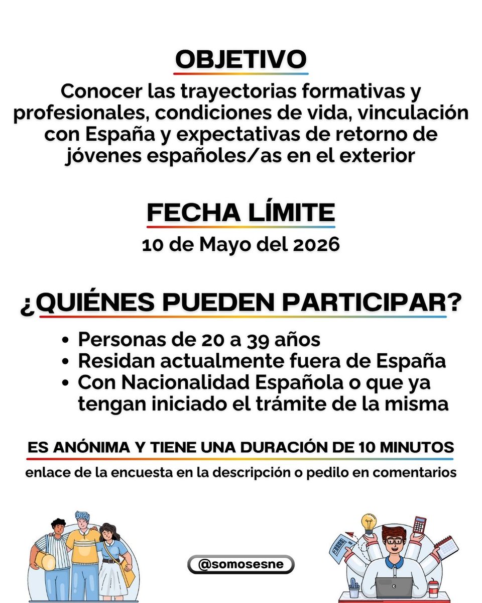 somosesne's tweet photo. 📌 TRAYECTORIAS: TU EXPERIENCIA CUENTA - Encuesta para la Juventud española en el exterior

 La encuesta es digital y anónima y se encuentra disponible hasta el domingo 10 de mayo.  

👉 LINK DE LA ENCUESTA: https://t.co/hSuC0WOhzm https://t.co/psENZVbqJk