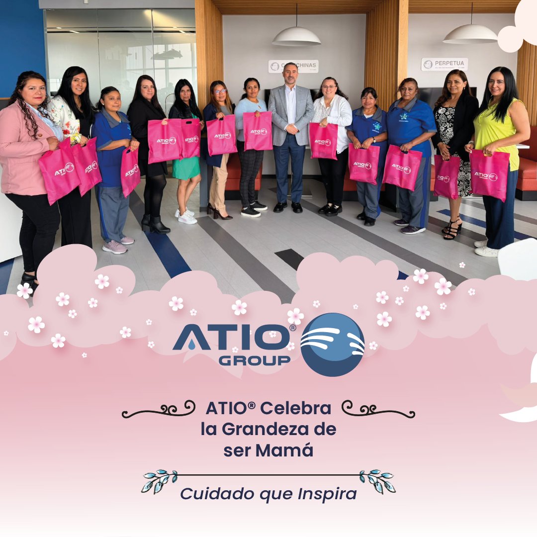 ATIOGroup's tweet photo. En ATIO® celebramos a quienes inspiran y dejan huella todos los días. 💐✨
Este #DíadelasMadres compartiremos un momento especial para reconocer a las mamás que forman parte de nuestra familia ATIO®, fortaleciendo la convivencia y la unión que nos caracteriza. 💜
 #FamiliaATIO https://t.co/2L6DXzalg4