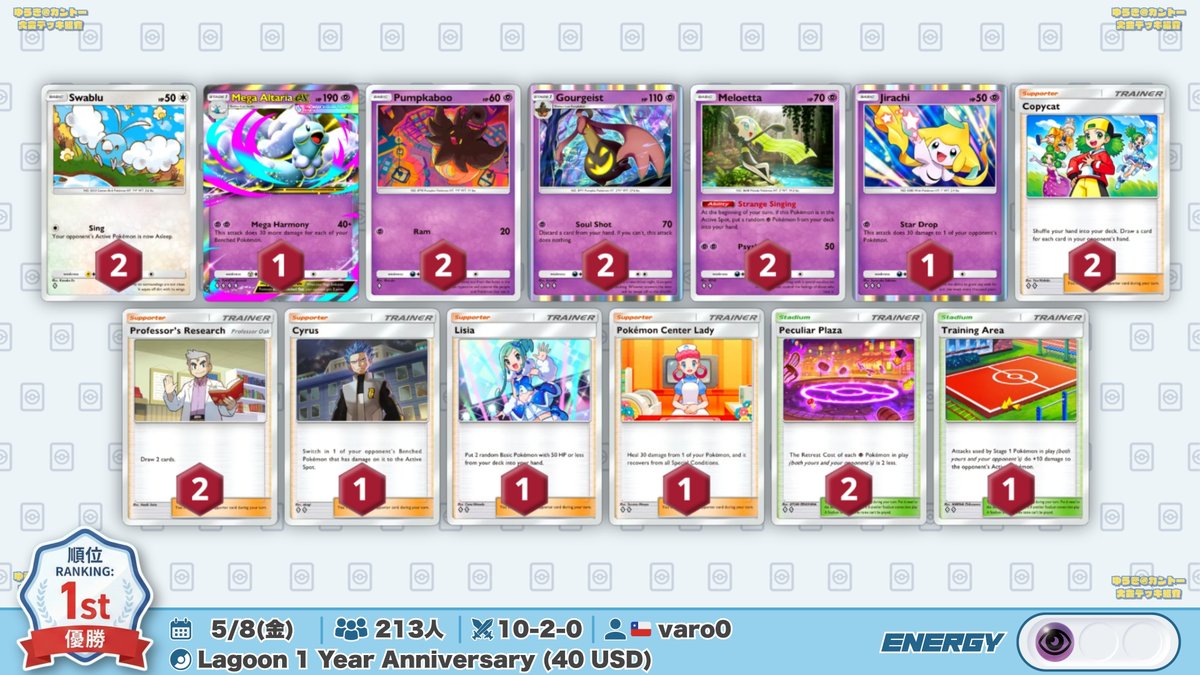🌏 ポケポケ 大会結果｜5/8(金) 🌏 213人大会で『メガチルパンプジン