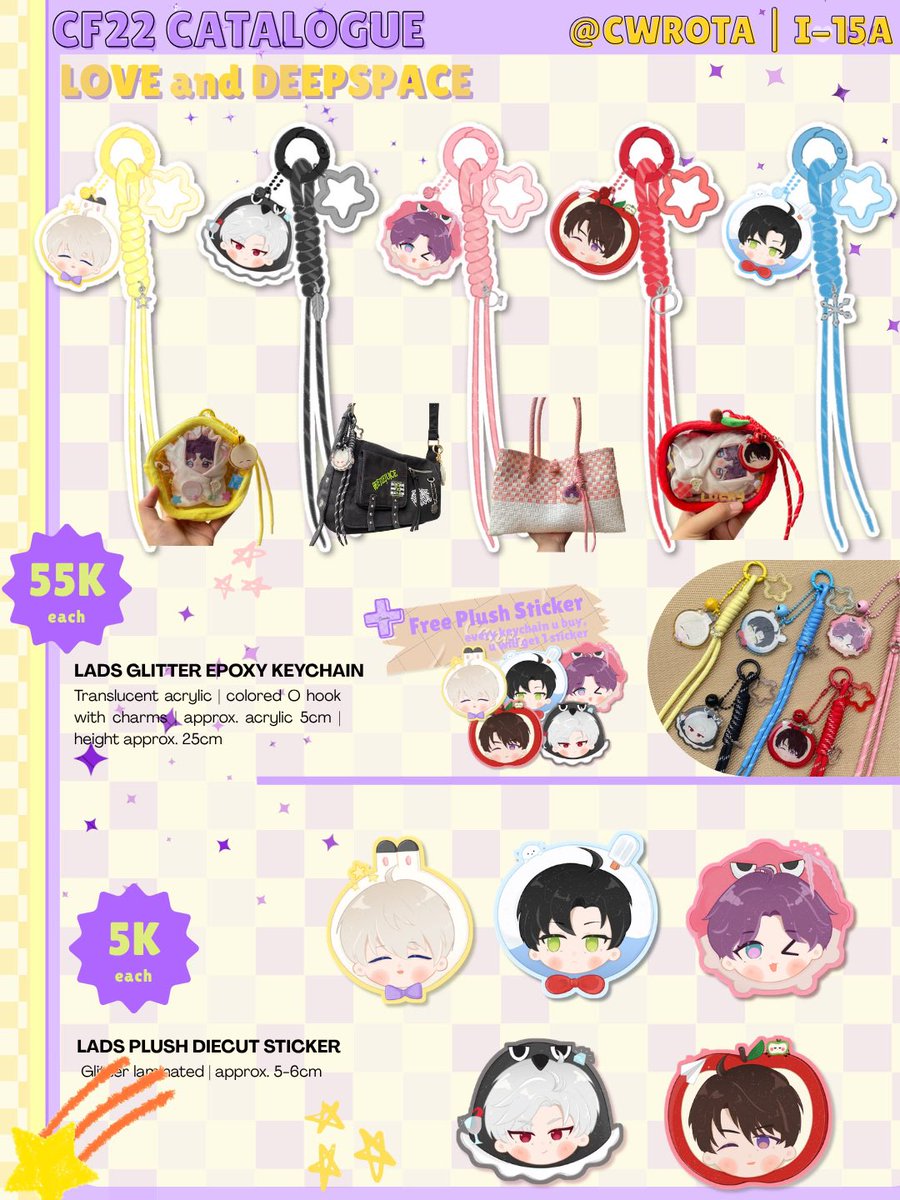 cwrotaa's tweet photo. [💜&amp; 🔁 appreciated!]

Heyaaa! Here’s catalogue for #CF22 ✌🏻

📌 I-15A “FBI” (both days)
📦OTS Only
⭐️Love and Deepspace, HSR, ZZZ

#comifuro22 #cf22catalogue #loveanddeepspace https://t.co/yE5nOeD9sl