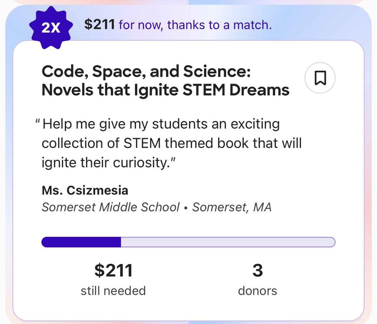 BeckyChez's tweet photo. Would you please consider supporting us this #TeacherAppreciationWeek. I donated to all of my @donorschoose projects. Every little bit helps. These books will support 600 middle school students. #clearthelist @craignewmark #literacy #stem #donorschoose https://t.co/rFGQQXeBwP https://t.co/6ztytjg77R