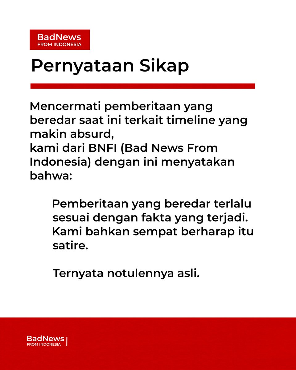 Bad News From Indonesia tweet media