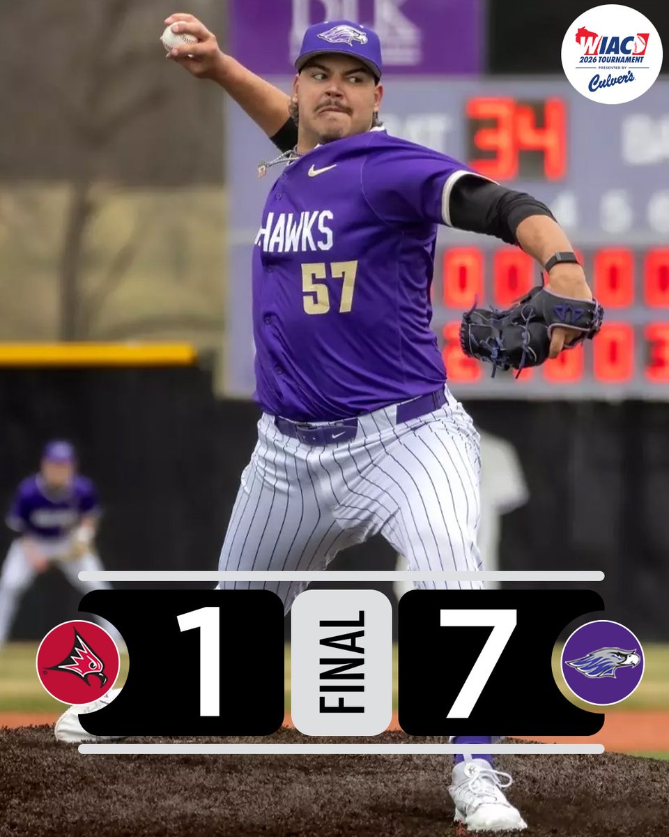 wiacsports's tweet photo. #WIACBASE | @UWWAthletics takes game 5 of the 2026 WIAC Baseball Tournament (pres. by Culver's) and advances to the championship game tomorrow at 11 AM against UW-La Crosse.
#ExcellenceInAction
#d3baseball https://t.co/2qhK4eRq7s