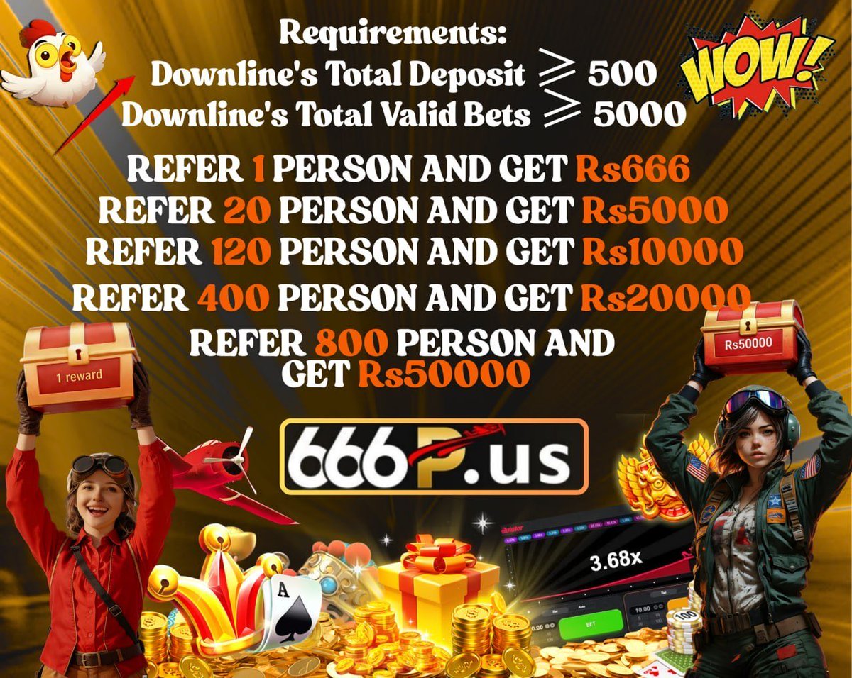 666puk's tweet photo. 🤝 Join our "Refer a Friend" event on https://t.co/JDou5PQz8f ⤴️ Just copy your unique link, share it with your friends, and let them register and deposit at least Rs500. 💵💵

🎁 Invite a friend to deposit money and complete a betting task to receive a bonus of Rs666. https://t.co/XRMlUoo63S