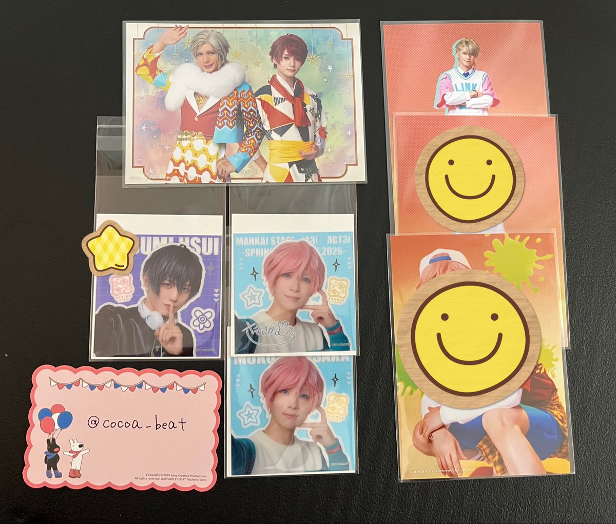 cocoa_beat's tweet photo. 【交換】エーステ A3! ACT3 ランブロ 

譲→画像1参照 (シトロン/咲也/一成/椋/真澄)
スクエアカード椋は通常と箔あり

求→画像2参照
(ブロマイド綴アップ、スクエア九門/千景箱)

纏めての方優先。箔↔箔、⭐️↔︎⭐️
本日ソワレ後手渡し可能です。 https://t.co/OuS2kbot2h