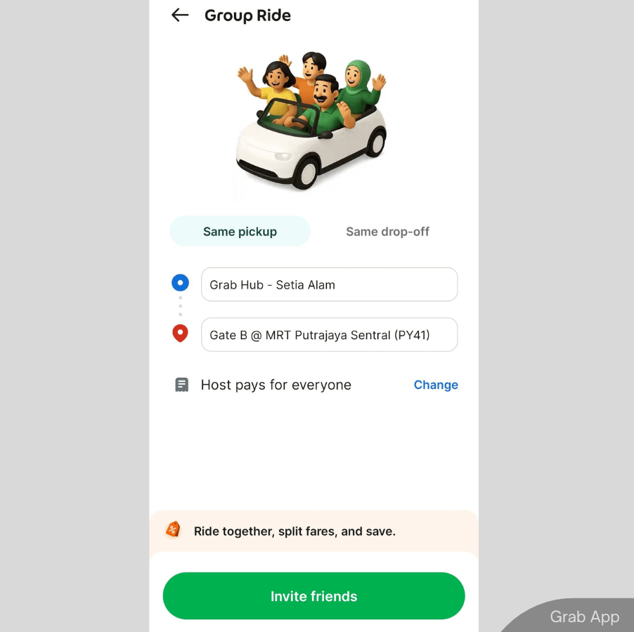 Grab Malaysia has launched a new in-app feature called “Group Ride ...
