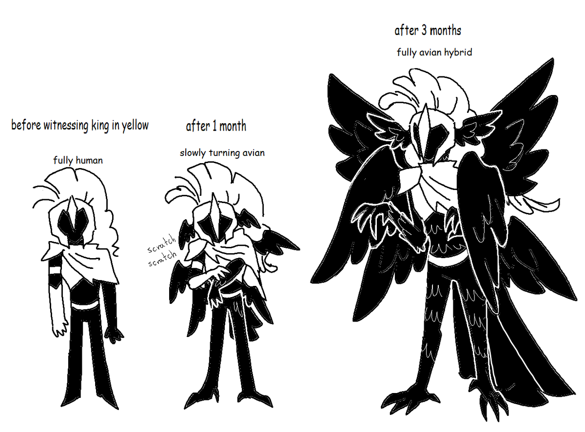 strandpeach's tweet photo. king in yellow has wings so like. i cant articulate. but i can draw

#sfawtde #kinginyellow #d3rlord3 https://t.co/CmueykuzNv
