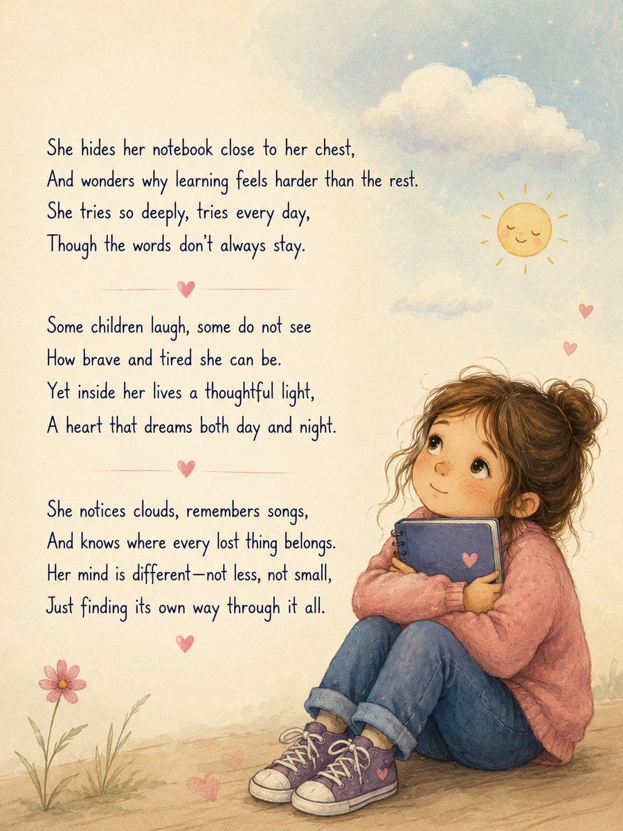K5ReadingHelp's tweet photo. This poem is about a dyslexic child learning to navigate a world that doesn’t always understand them. 💛  

Dyslexia is not a definition of who a child is. It does not measure intelligence, creativity, kindness, or potential. https://t.co/st6PIgrOVM