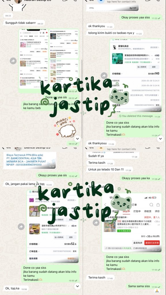 kartika jastip | OPEN CO WEB CH NO FEE NO TAX tweet media