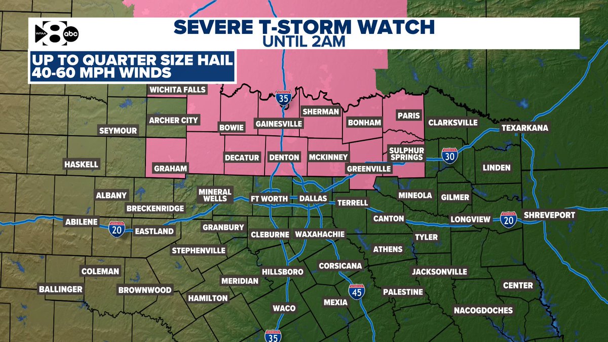 A severe thunderstorm watch has been issued for northern sections of ...