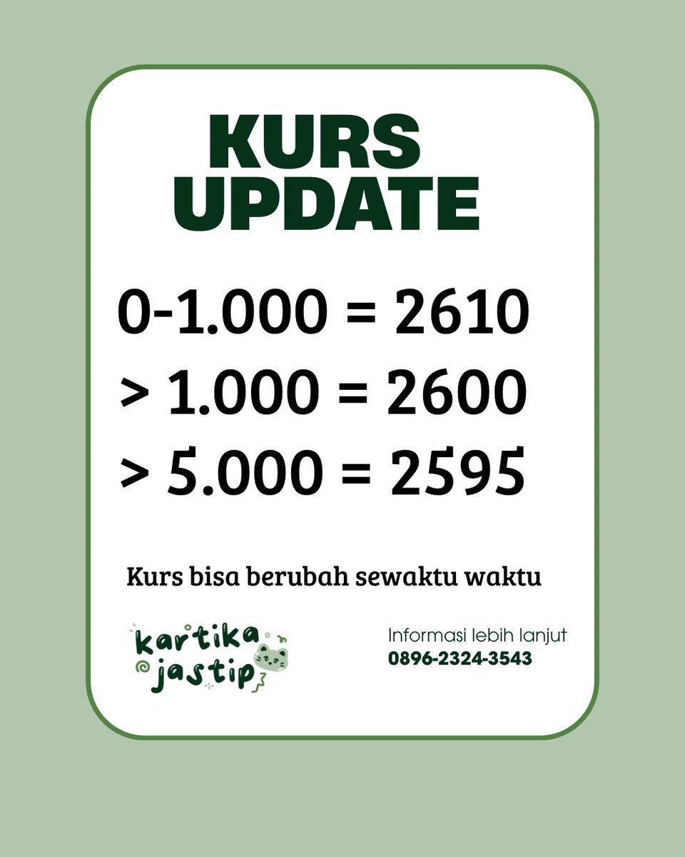 kartika jastip | OPEN CO WEB CH NO FEE NO TAX tweet media