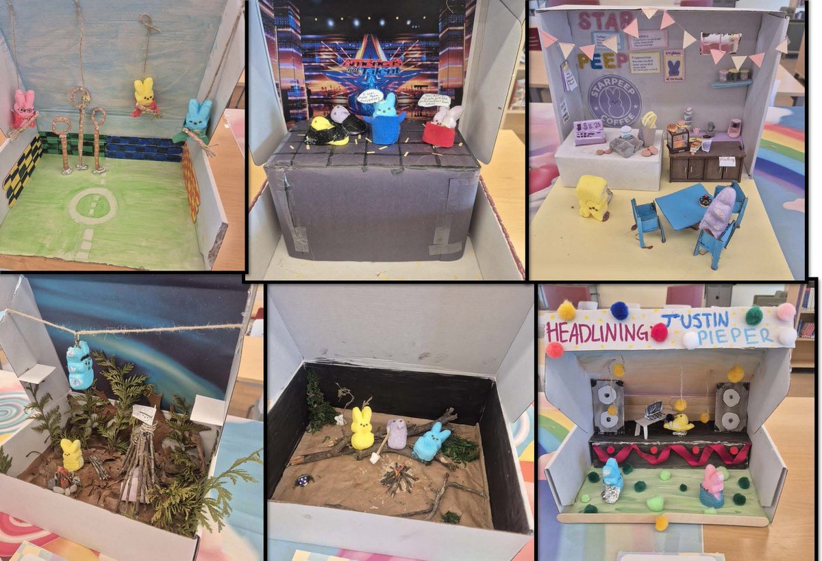 HHHCL's tweet photo. A huge congratulations to our Peep Diorama Contest winners: Olivia N., Hanna, and Olivia P.! 
Your creativity, attention to detail and imagination truly stood out. We are so impressed by all the wonderful dioramas submitted. Thank you to everyone who participated! https://t.co/5kuoBeb3Mz