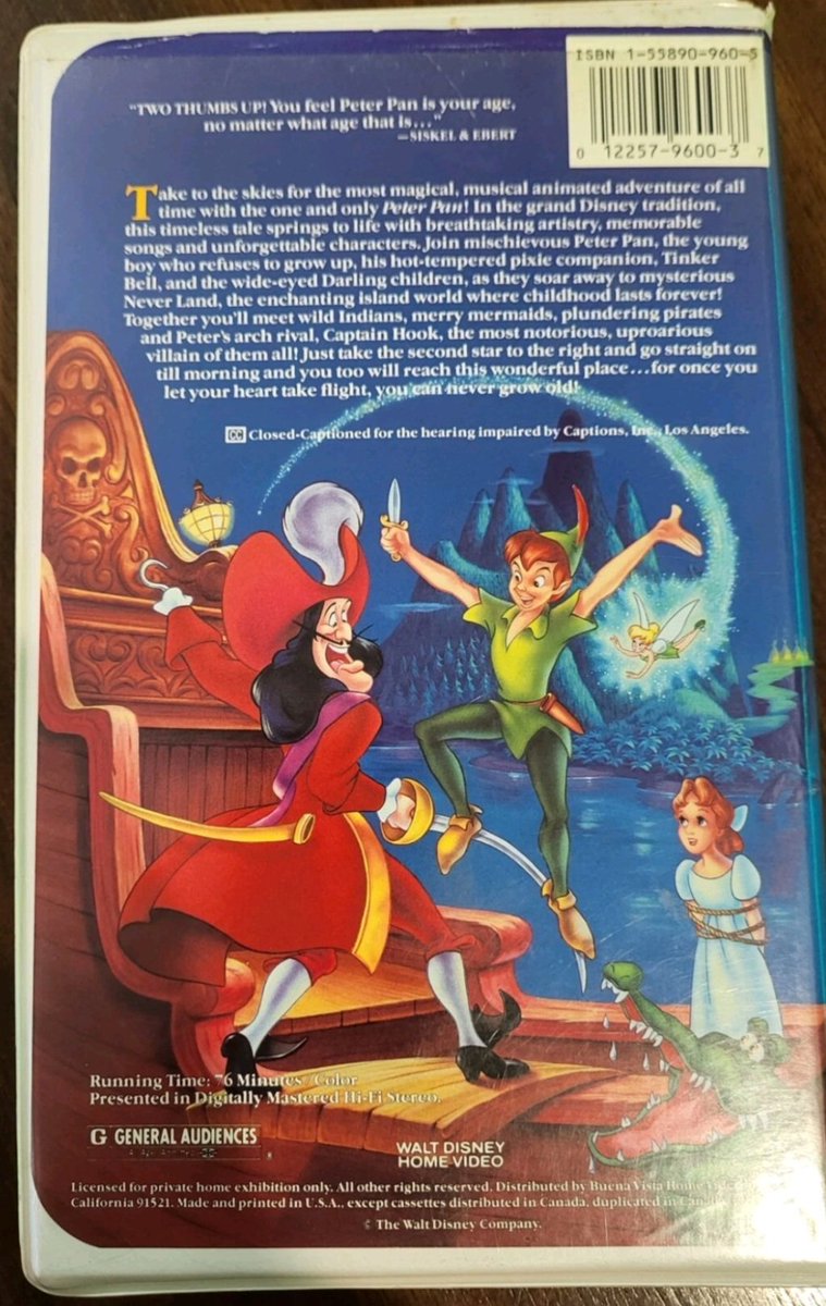 AlbertoMacias2's tweet photo. Disney Classic Peter Pan VHS – an adventure with Peter, Wendy, Tinker Bell &amp; Hook! Nostalgic Walt Disney artwork, perfect for collectors. Good condition!

https://t.co/mRofAolPpz

https://t.co/3L859On3bz

#Disney #PeterPan #VHS #VintageDisney #Collectibles #DisneyClassics https://t.co/chfubrpVJk
