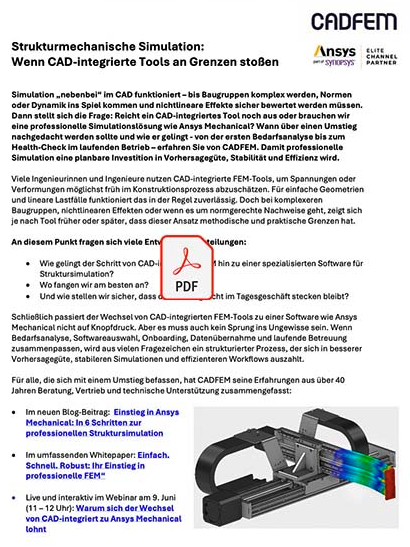 CADdeNewsletter's tweet photo. https://t.co/e8KBXVYrWH CADFEM: Strukturmechanische Simulation: Wenn CAD-integrierte Tools an Grenzen stoßen @cadfem_germany @ANSYS #CAD #ansys https://t.co/ZagD6ikShu