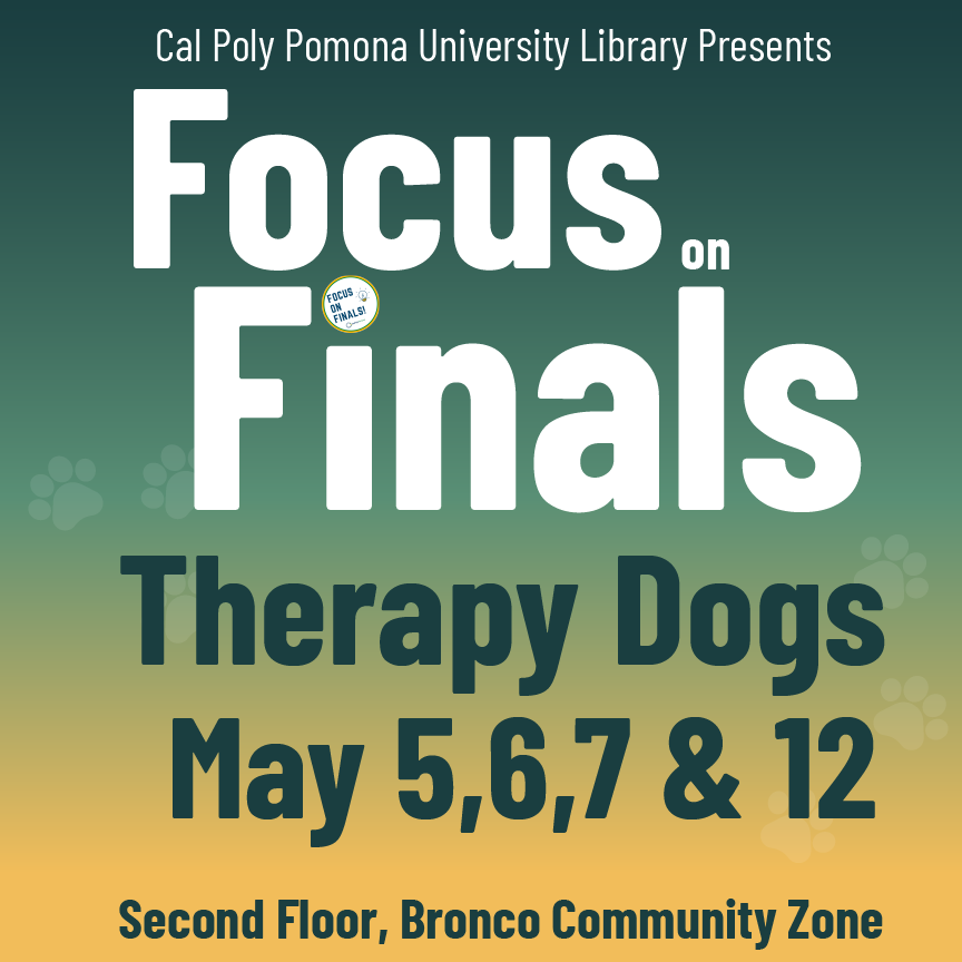 cpplibrary's tweet photo. Next Tuesday wraps up our final Focus on Finals events! 

🐾 Visit therapy dogs Hamlet, Sioux &amp; January (1–3pm), then grab snacks at the Library Snack Table starting at 2pm. Recharge and finish strong!
https://t.co/gbwHDxHxbe https://t.co/eKVeqRsTdN