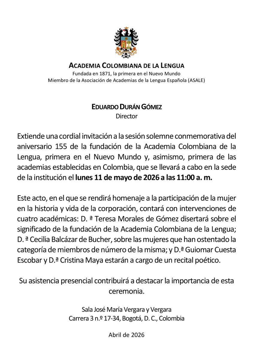 Academia Colombiana de la Lengua tweet media