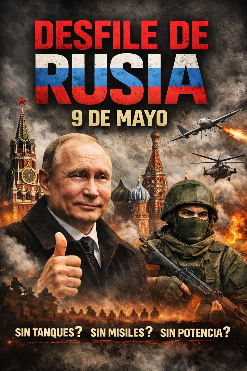 abbaruck's tweet photo. Rusia anuncia que en su desfile para que ignoren que eran aliados de los nazis… digo, su “ ✨ Desfile de la victoria contra los nazis ✨ ” del 9 de mayo, tomará precauciones extremas por la guerra que no es guerra y que va ganando… digo, por la “operación militar especial" en Ucrania.