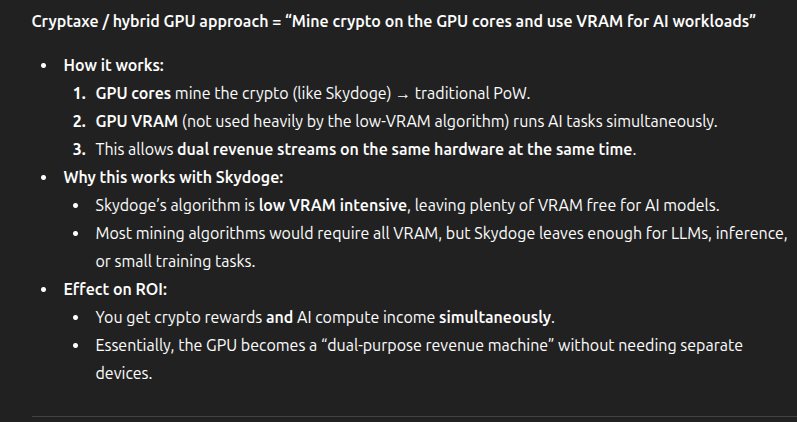 skydogenet's tweet photo. While big #Bitcoin miners move to AI and Energy, #SKYDOGE introduce not only #DRIVECHAIN but also CRYPTAXE MINING aka Hybrid mining... 

Probably nothingburger right? https://t.co/0oi39y9wjN