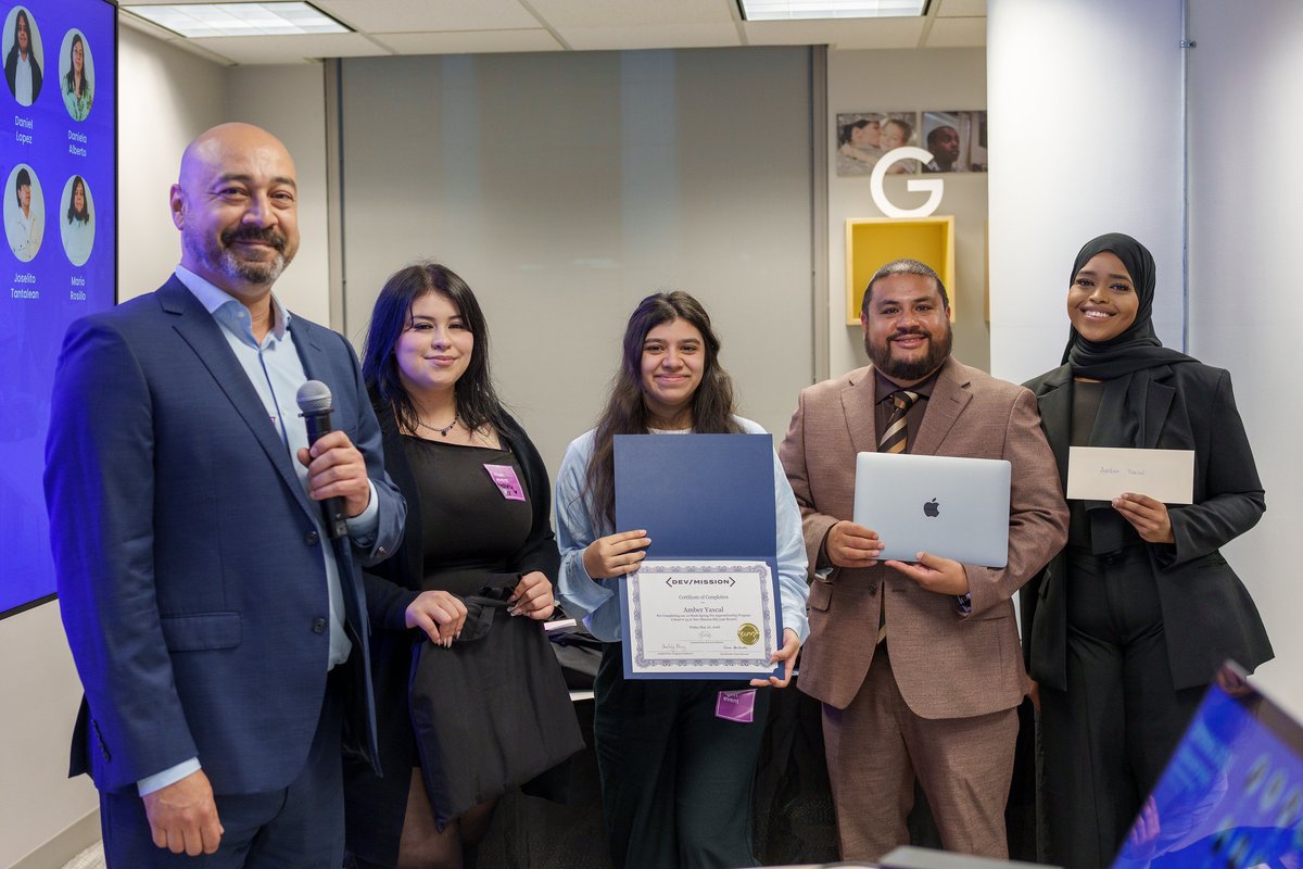 devmissionorg's tweet photo. Huge shoutout to our Spring Cohort for crushing their pre-apprenticeship journey!
Want to join the fun and launch your own tech journey? Hit the link in our bio to secure your spot and be part of the next wave of tech talent!
#TechForAll #YouBelongHere #DevMission https://t.co/Va0W8w2614