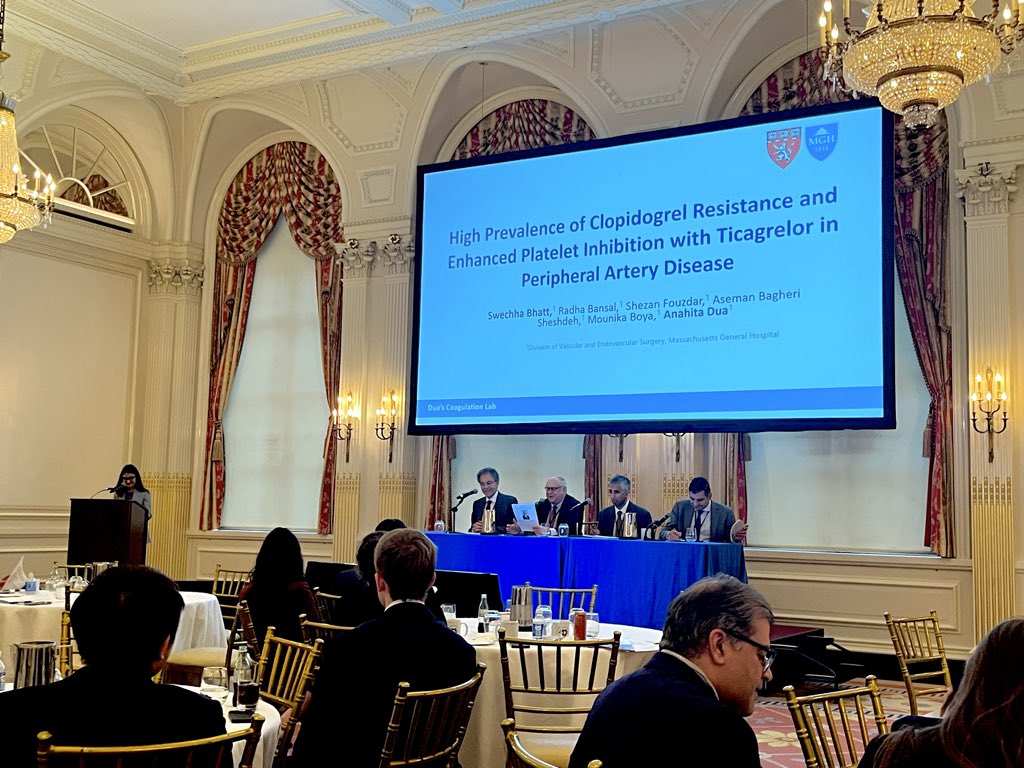 BhattSwechha's tweet photo. Data in: Ticagrelor wins!!!
Presenting on Clopidogrel Resistance at the 38th Vascular Fellows Abstract Presentations, NYC!
Representing @MGHVascular with Dr Eagleton, Dr Srivastava & @BellomoTiffany
Thank you @AnahitaDua; none of this without you.d
#VascularSurgery #VEITH https://t.co/JjbQDdFdv0
