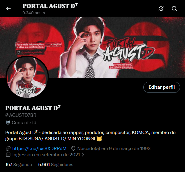 AGUSTD7BR's tweet photo. Estamos de carinha nova! ✨

Uma nova fase, uma nova identidade e o mesmo carinho de sempre. ❤️

E um agradecimento especial à @ghostdsgn , que transformou tudo isso em algo ainda mais lindo e cheio de significado. ✨ https://t.co/Ffl2APabC6