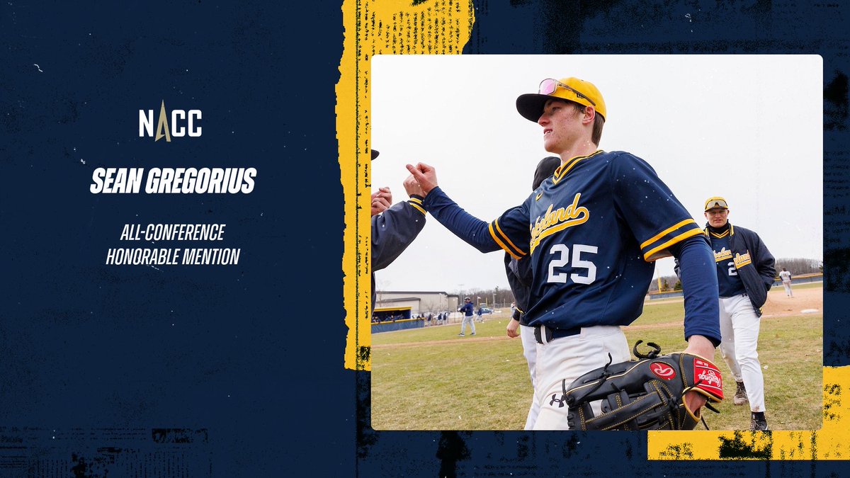 MuskiesBSB's tweet photo. Congratulations to Sean Gregorius on his Northern Athletics Collegiate Conference Honorable Mention selection! https://t.co/5fcyD8BlUC
