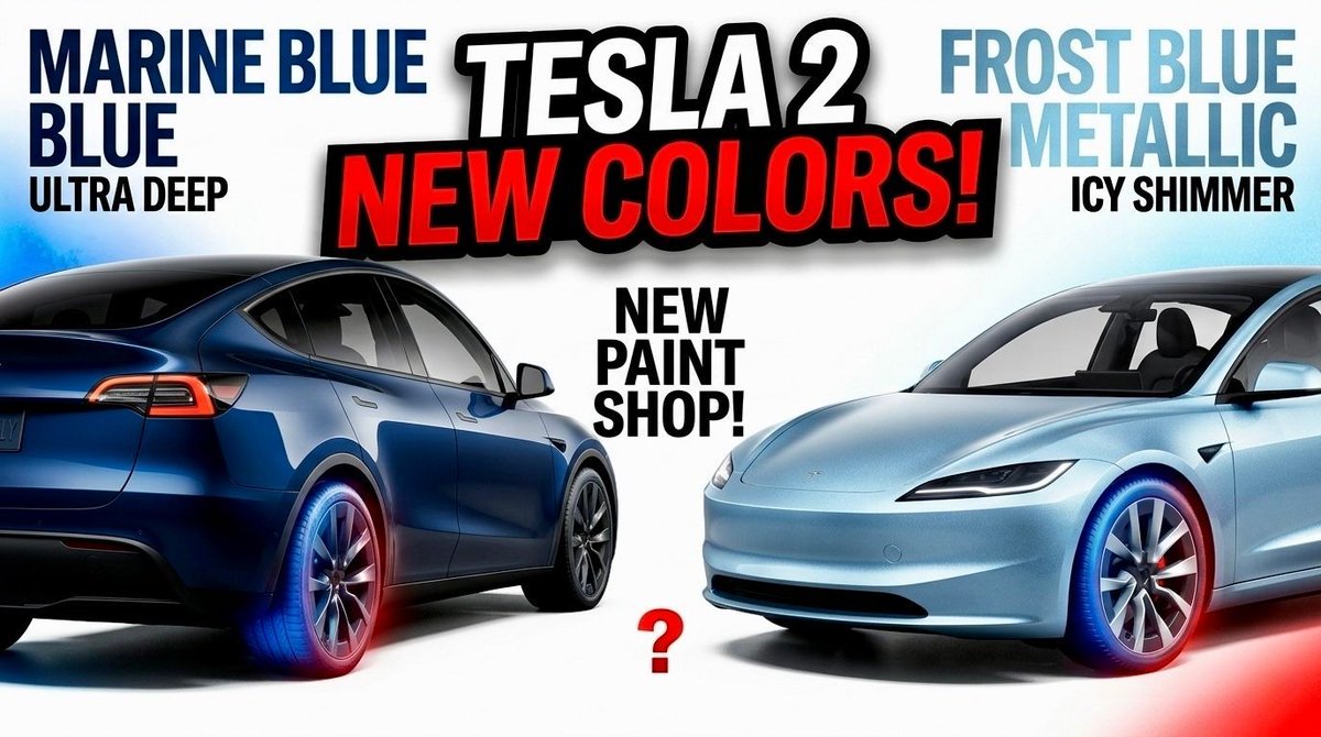 LiveBreatheTek's tweet photo. New Tesla colors are here! 🎨 Check out the sleek Marine Blue and the stunning Frost Blue for the Model 3 &amp; Y. Which would you pick?
Watch: https://t.co/7Bc5LwFxCr #tesla https://t.co/4llEyimqZ3