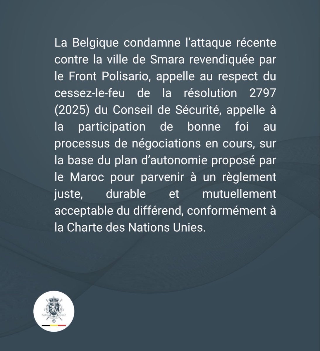 saharapolicy's tweet photo. 🔴 Les condamnations de l'attaque terroriste du Polisario contre Es-Smara continuent d'affluer.

Après les 🇺🇸 États-Unis (premiers à réagir via @USUN), ont suivi :

🇫🇷 France 
🇬🇧 Royaume-Uni 
🇦🇪 Émirats arabes unis 
🇪🇺 Union européenne 
🇨🇿 République Tchèque 
🇧🇪 Belgique 
🇱🇷 Liberia 
🇺🇳 MINURSO

Même l'ambassadeur américain à Alger a condamné l'attaque. Depuis Alger.

Silence de la Ligue arabe. Silence de la majorité des pays arabes.

https://t.co/XhscfMtnJe