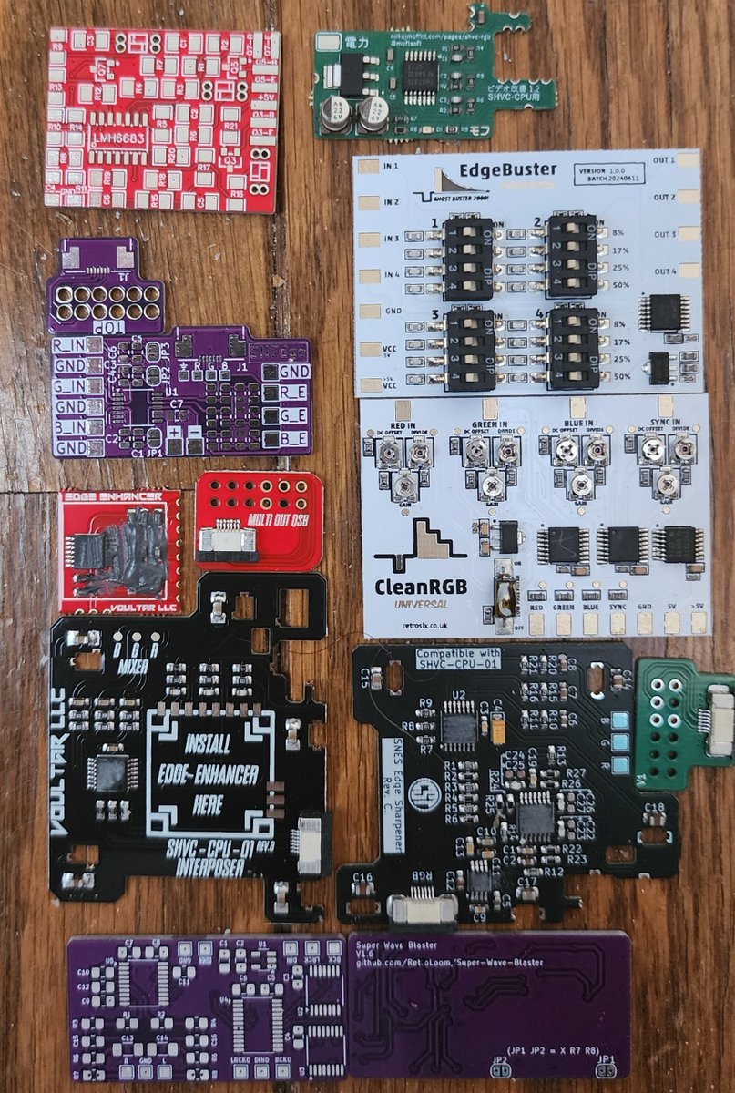 Cranking out a big batch of #OpenSFC builds... Several #SNES and #SuperFamicom are in the works. 😎

Then I'm gonna mod them all up and put them to the test 👀 

I have some goodies to benchmark on these... 🧐

I'm gonna get data. Lots of raw data. All of those different takes of