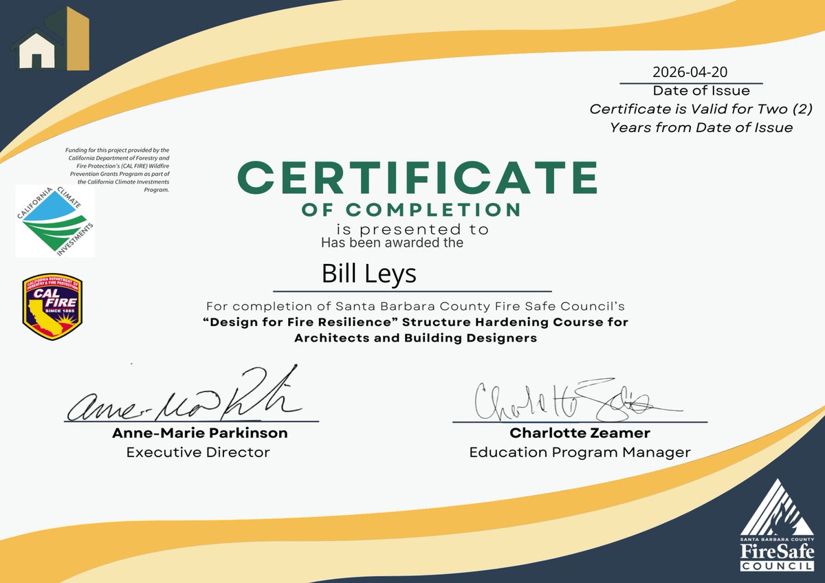 DeckInspector's tweet photo. We are now a certified Building Designer for home hardening against wildfire! Read about it here 
https://t.co/S9KVa0Ab2n https://t.co/M84kuhL6cP