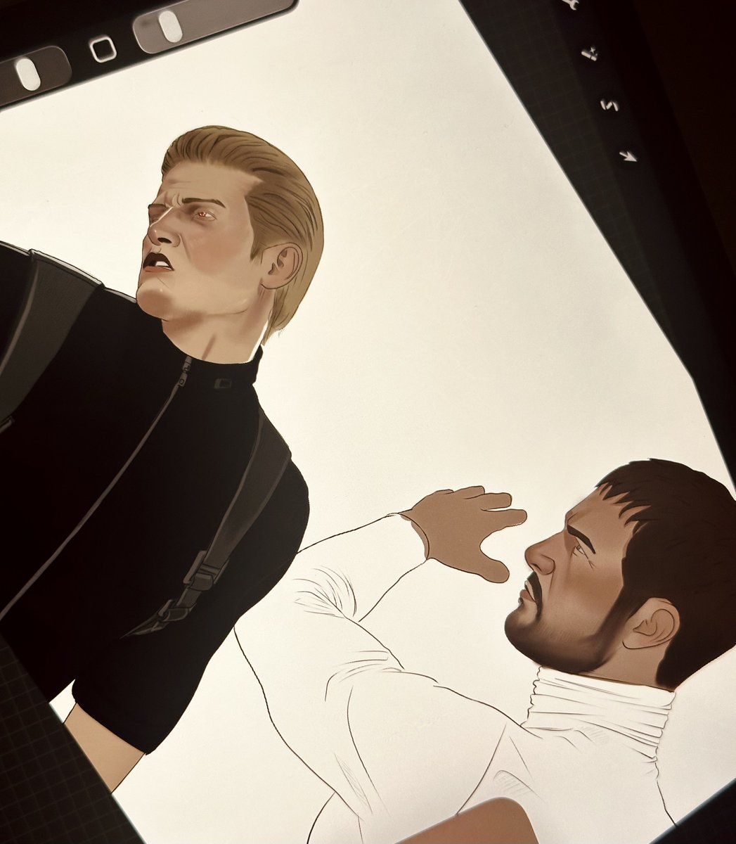 OutlawPencil's tweet photo. chris stop being rude to your captain #residentevil #albertwesker #chrisredfield #fanartㅤㅤㅤㅤ https://t.co/DlPuk5iPqA