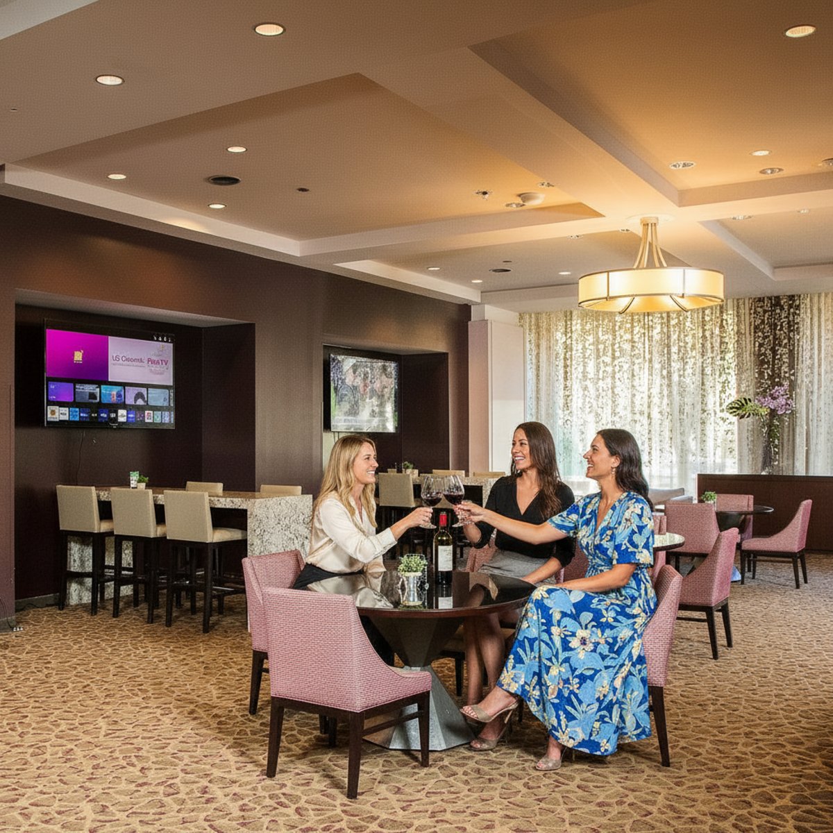 HiltonPostOak's tweet photo. For the group chat that finally made the trip happen. 🥂

Stay close to Houston’s best shopping and dining, then return to a space designed for relaxing, reconnecting, and getting ready for whatever’s next at Hilton Houston Post Oak by the Galleria:  https://t.co/3S92cDozeb https://t.co/6pJ00YO84d