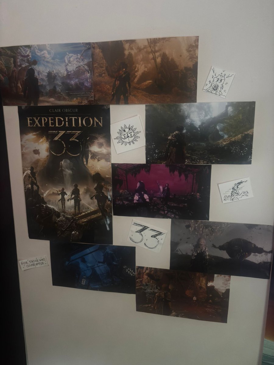 xander88949137's tweet photo. @VersoVerse I printed some of my screenshots out and stuck them on my wall w the cover art and some drawings instead of buying the merch lol https://t.co/88ASENTVas
