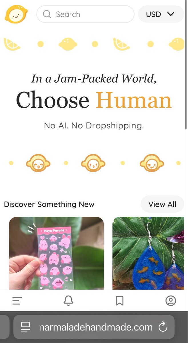 mandolirium's tweet photo. ‼️everyone ‼️

there is a new site for completely handmade goods called “marmalade handmade”, they’ve banned ai products and anything drop shipped! 

it’s still in early stages but I’ve already found some fun stuff for my interests on there! 

https://t.co/1sUC5CDoLy https://t.co/rsUMWBTVcr