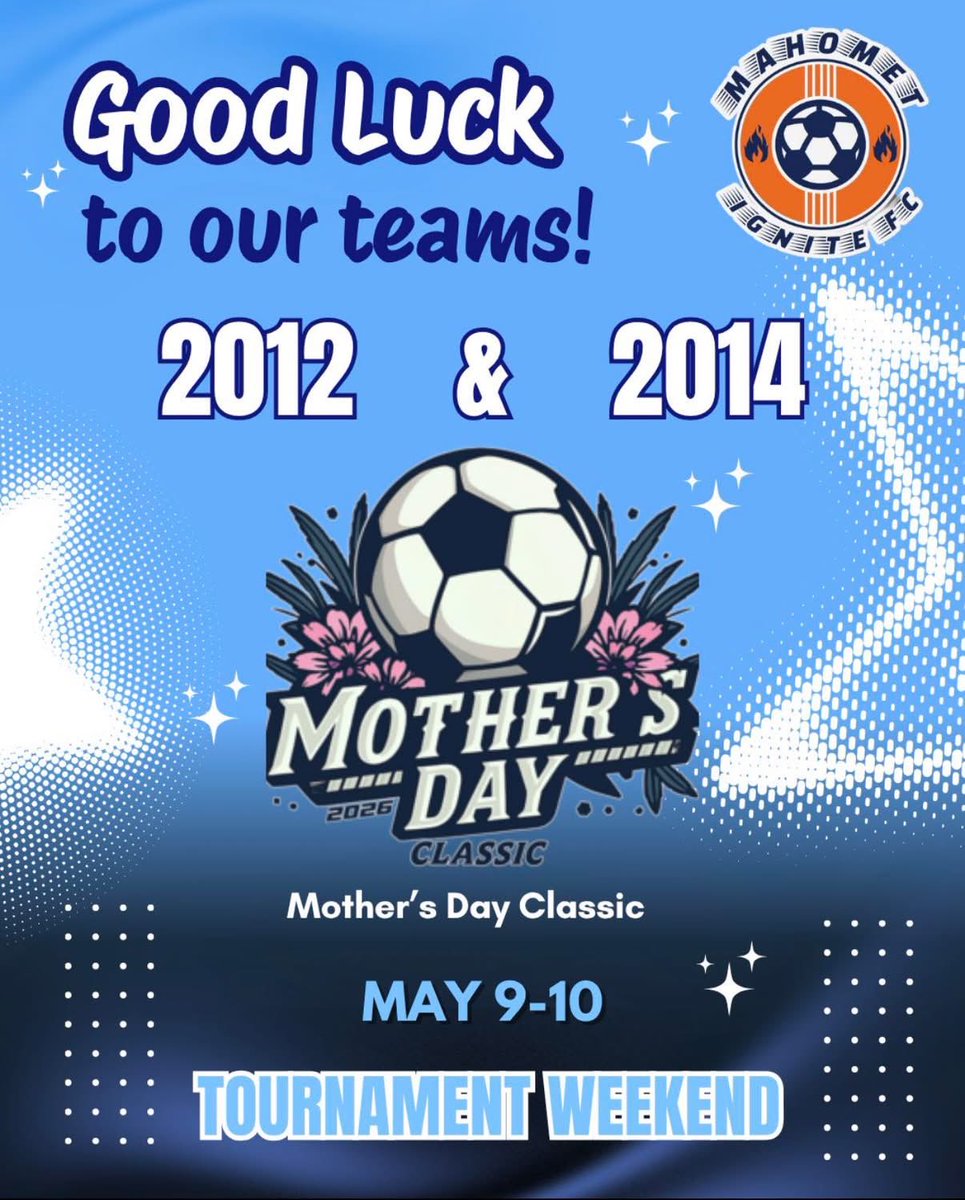 MahometIgniteFC's tweet photo. Good luck to our teams this weekend as they play for our moms in the KingsHammer Mother’s Day Classic at Grand Park in Indiana. https://t.co/gb10AOKTTy