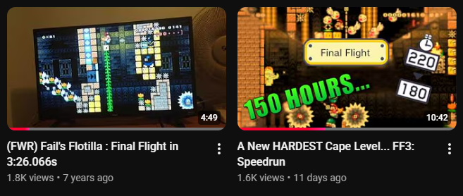 warspyking's tweet photo. I really wasn't expecting it to get as close as it already has, but FF3: Speedrun might actually surpass my original Final Flight WR in views!

So proud of this grind, this level, and also this video tbh. It makes me happy to see others get something out of it, too <3 ty everyone https://t.co/JmqoQbg3Cl