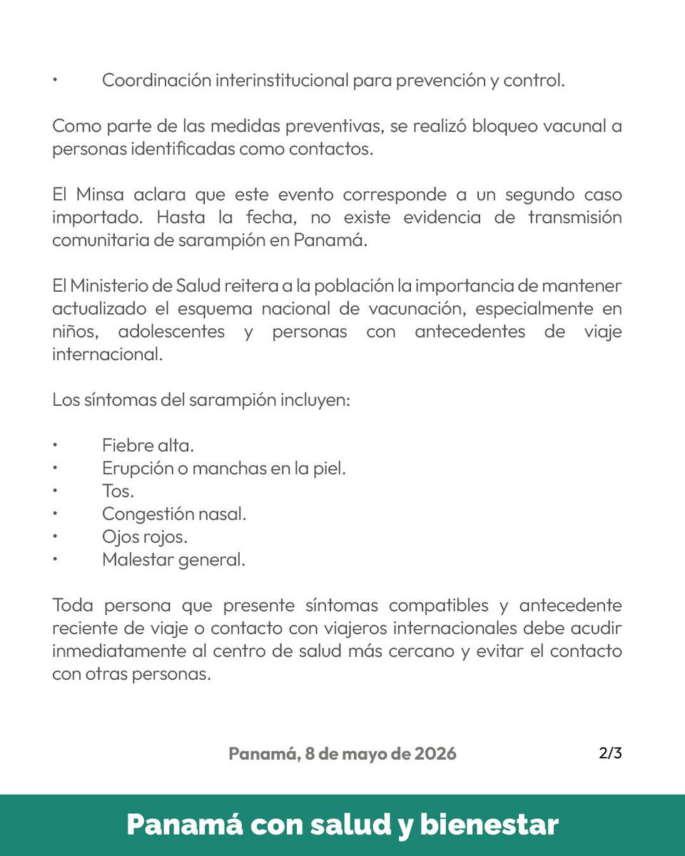 Ministerio de Salud de Panamá tweet media