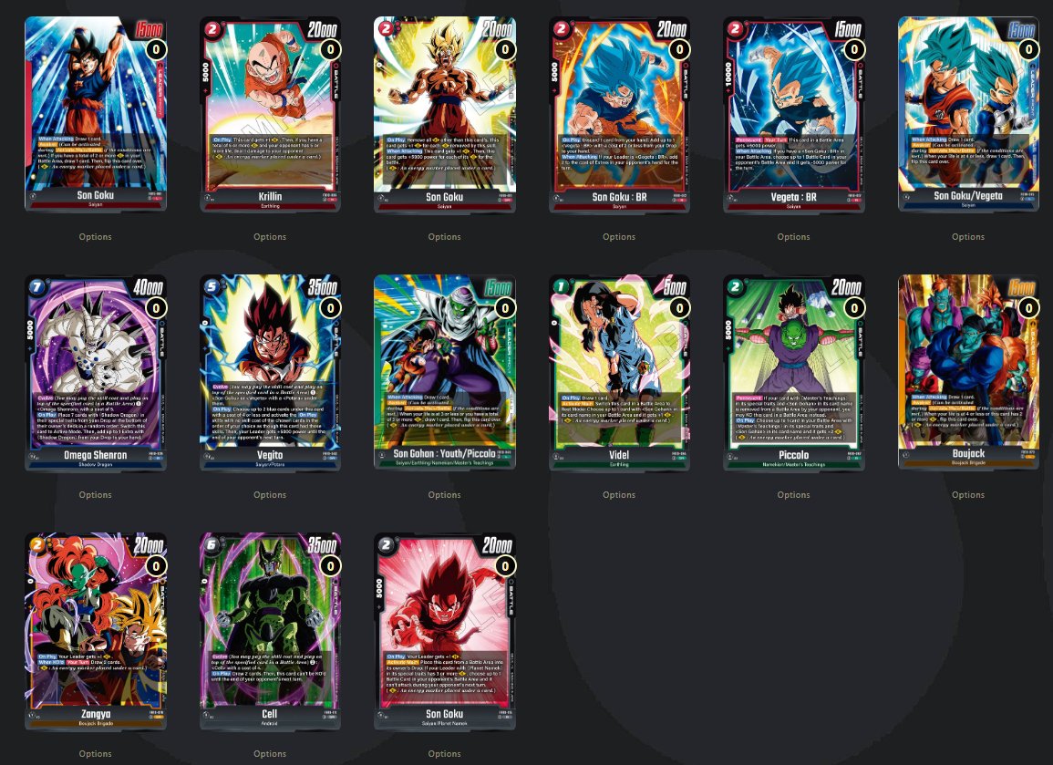 Deck Builder: https://t.co/1ZjvZFGLcu Egman Events has been updated for the  current FB10 Reveals for the Dragon Ball Super Card Game Fusion World!  Check it out!
