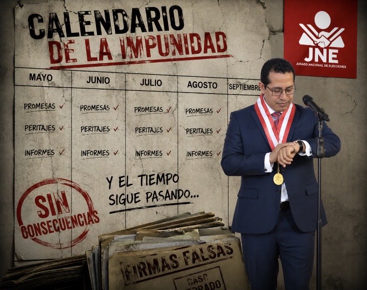 CALENDARIO DE LA IMPUNIDAD: Burneo prometió investigar firmas falsas, habló de”maquinaria”y posibles nulidades.Pasaron meses y no ocurrió nada. Hoy pide confianza en auditoría que no explica .Su expertise: dejar que tiempo entierre todo.El rey del hueveo.
bit.ly/4faV0FZ