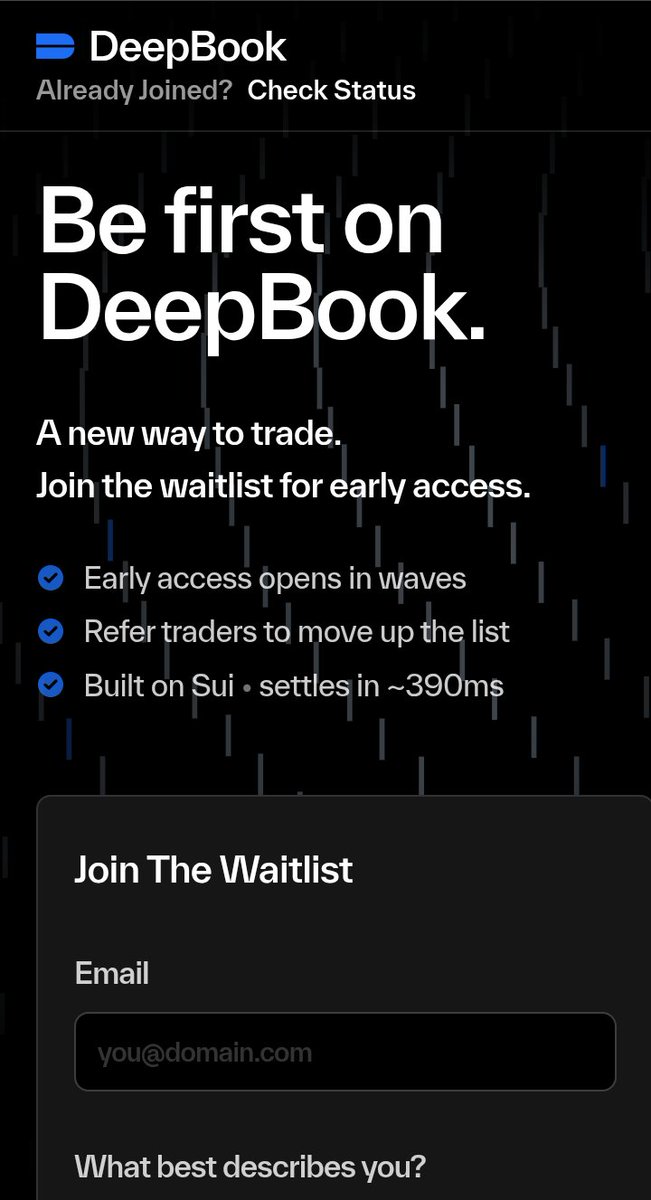 SamDapo1's tweet photo. Be first on DeepBook — early access opens in waves. https://t.co/NmrKHRaLNi https://t.co/tHmvguAgeR