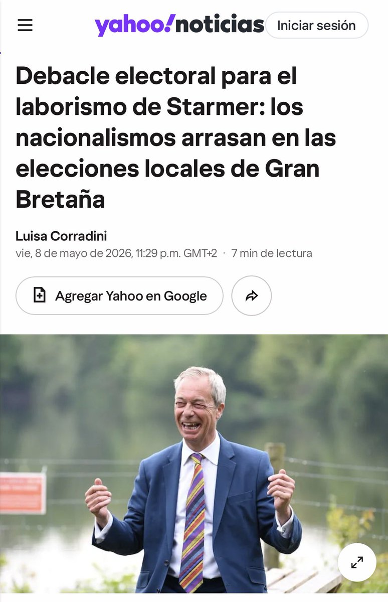 En las elecciones municipales de Reino Unido, celebradas hoy,  acaba de arrasar la “ultraderecha”; de hecho los socialistas de allí; han perdido el 83% de representantes, una tragedia nunca vista en Europa desde la Segunda Guerra Mundial; por eso no te has enterado por TVE.