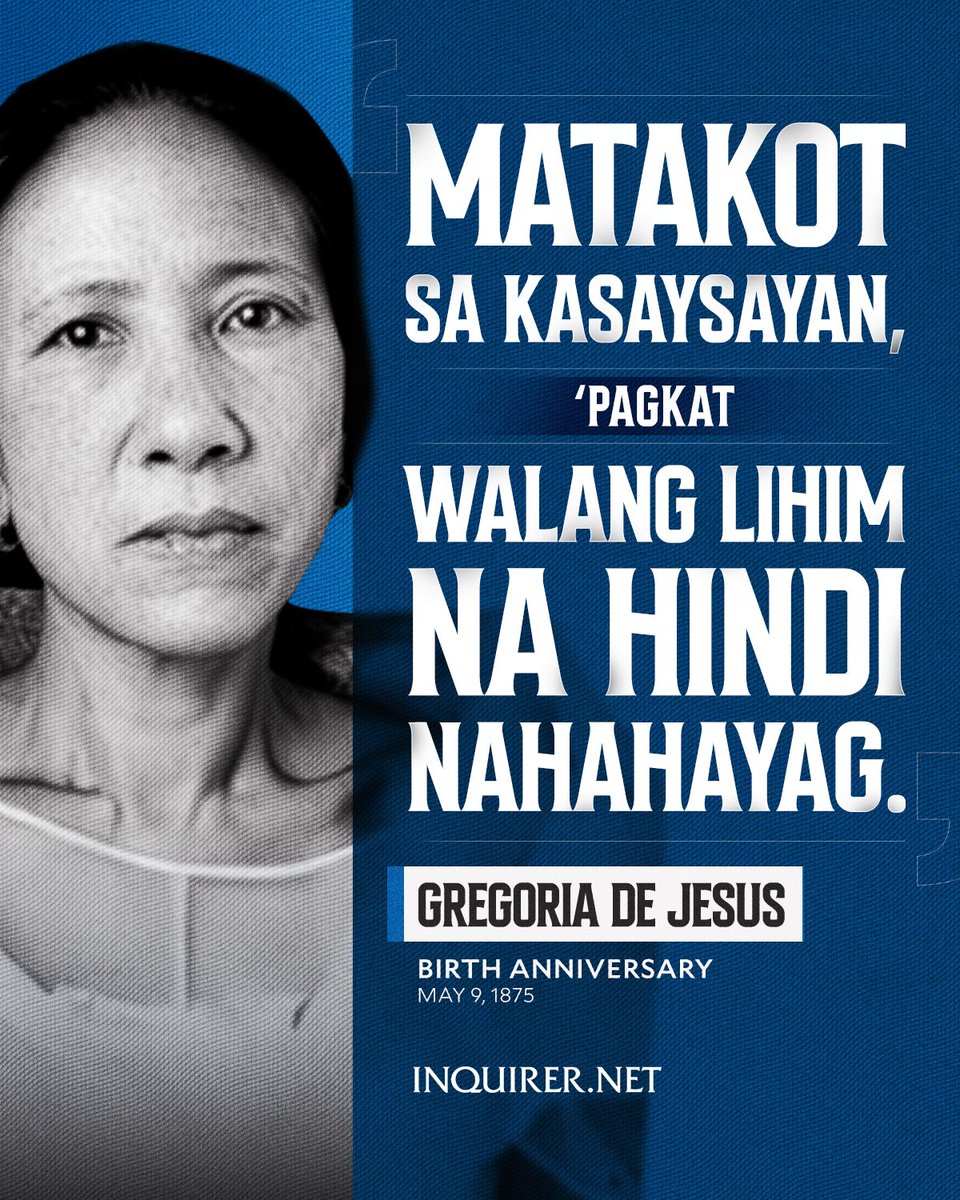 On her birth anniversary, we remember Gregoria de Jesus, the "Lakambini of Katipunan,"—a symbol of courage, truth, and unwavering love for the nation.
