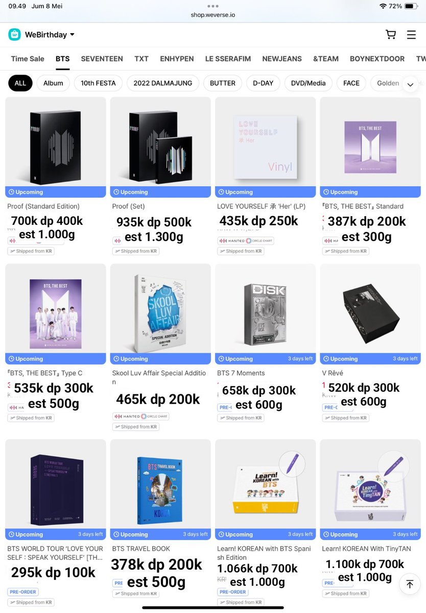 Yuyunsuga93's tweet photo. HELP RT

OPEN PO SALE WEVERSE WEBIRTHDAY 

Harga ada di gambar, jika ada request pertanyaan barang lain bisa di rep/DM yaa🫶
Yang tidak ada est berat, berarti fix price

✅️ bersih INA 
📍dom Bekasi https://t.co/x2KLMnXE4T