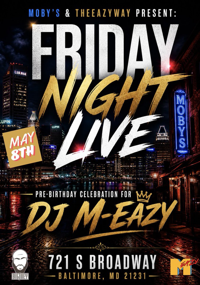 DjM_Eazy's tweet photo. STARTIN OFF #EazyDayWeekend TONITE @ Moby’s !!! Beat Me There !! 😮‍💨😮‍💨 https://t.co/NH58W2WAlN