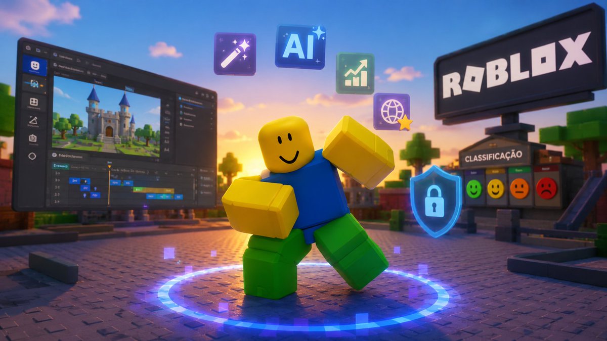O Roblox divulgou o Creator Roadmap Spring 2026, destacando novas ferramentas de criação, melhorias gráficas e mais foco em segurança. Entre as novidades estão suporte a IA para criação, melhorias de performance, tradução automática e expansão do sistema de classificação etária