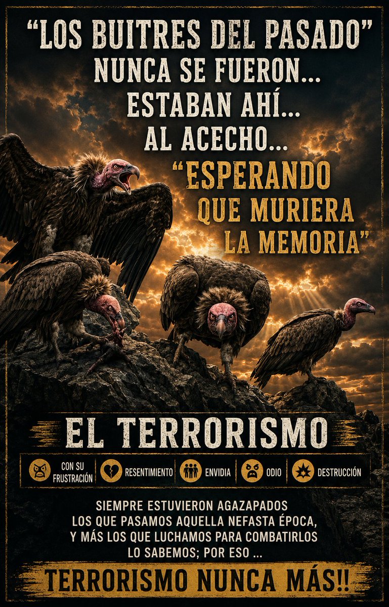 Cómo buitres, esperando que muera la memoria. #TerrorismoNuncaMas