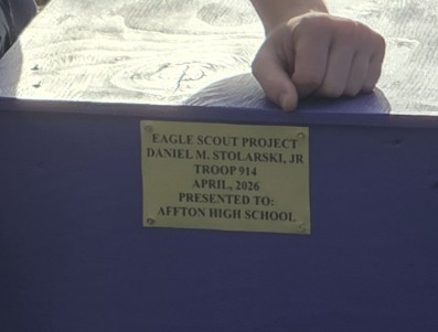 AfftonHS's tweet photo. Thank you to Daniel Stolarski for his Eagle Scout project that came in clutch today for our Special Olympics event today. Well done https://t.co/GxWgXZbpxH